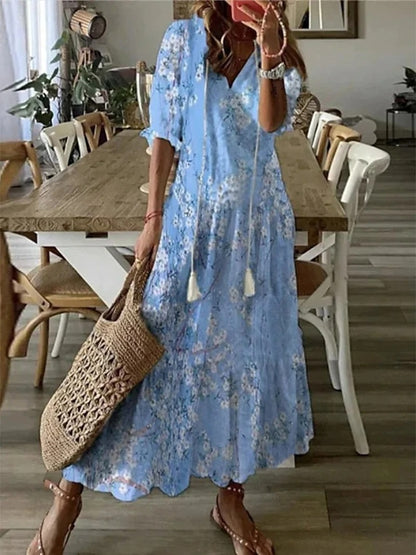Evan™ Elegant Boho Dress with Tummy Coverage